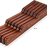 Knife Block Drawer Organizer - Acacia