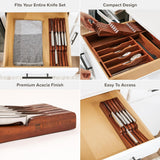 Knife Block Drawer Organizer - Acacia