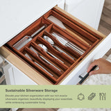 Acacia Drawer Organizer for Silverware & Utensils (Expands 14.5-25in)