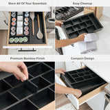 Bamboo Tea Bags & Coffee Pods Drawer Organizer Black Finish