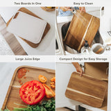 Acacia Cutting Board with Nesting Rice Fiber Chopping Board (17 x 12.5 in)