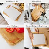 Bamboo Cutting Board with Nesting Rice Fiber Chopping Board (15 x 11 in)