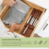 Knife Block Drawer Organizer - Acacia