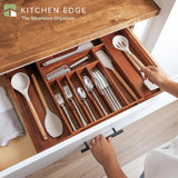 Acacia Drawer Organizer for Silverware & Utensils (Expands 14.5-25in)