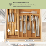 Bamboo Drawer Organizer for Silverware & Utensils (Expands 11-19in)