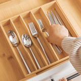 Bamboo Drawer Organizer for Silverware & Utensils (Expands 16-28in)