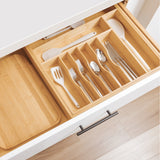Bamboo Drawer Organizer for Silverware & Utensils (Expands 18.5-33in)