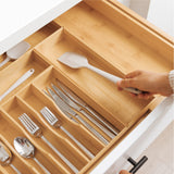 Bamboo Drawer Organizer for Silverware & Utensils (Expands 16-28in)