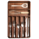 Rounded Silverware Drawer Organizer - Acacia