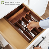 Rounded Silverware Drawer Organizer - Acacia