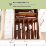 Rounded Silverware Drawer Organizer - Acacia