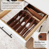 Rounded Silverware Drawer Organizer - Acacia