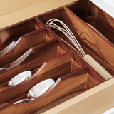 Rounded Silverware Drawer Organizer - Acacia