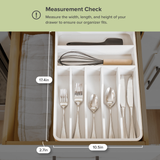 Rounded Silverware Drawer Organizer - White Bamboo