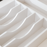 Rounded Silverware Drawer Organizer - White Bamboo