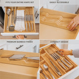 Knife Block Drawer Organizer - Natural Bamboo
