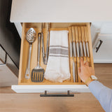 Bamboo Knife Block Drawer Organizer