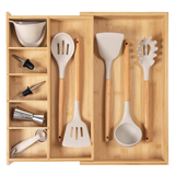 Bamboo Drawer Organizer for Utensils & Junk (Expands 10.5-19in)