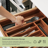 Acacia Drawer Organizer for Silverware & Utensils (Expands 11-19in)