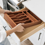 Acacia Drawer Organizer for Silverware & Utensils (Expands 11-19in)