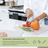 Rice Fiber Cutting Board Set with Bamboo Stand