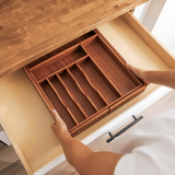 Acacia Drawer Organizer for Silverware & Utensils (Expands 16-28in)