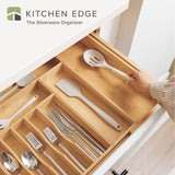 Bamboo Drawer Organizer for Silverware & Utensils (Expands 16-28in)