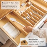 Bamboo Drawer Organizer for Silverware & Utensils (Expands 14.5-25in)