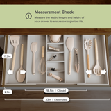 Bamboo Utensils & Junk Drawer Organizer - Gray Finish (Expands 18.5-33in)