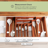 Acacia Drawer Organizer for Silverware & Utensils (Expands 14.5-25in)