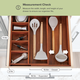 Acacia Drawer Organizer for Utensils & Junk (Expands 10.5-19in)