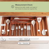 Acacia Drawer Organizer for Silverware & Utensils (Expands 18.5-33in)
