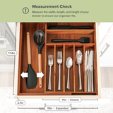 Acacia Drawer Organizer for Silverware & Utensils (Expands 11-19in)