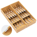 2 Slanted Silverware Organizers - Bamboo