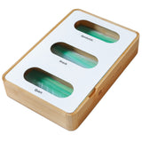 3 Slot Small Ziplock Bag Organizer - Natural Bamboo & White Metal