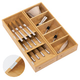 Slanted Silverware + Large Utensils Organizers - Bamboo