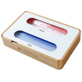 2 Slot Large Ziplock Bag Organizer - Natural Bamboo & White Metal