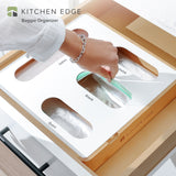 4 Slot Ziplock Bag Organizer - Natural Bamboo & White Metal