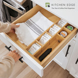Premium Tea Bags and Coffee Pods Drawer Organizer - Bamboo