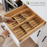 2 Slanted Silverware Organizers - Bamboo