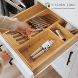 Slanted Silverware + Large Utensils Organizers - Bamboo