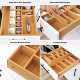 Large Utensils + Tea Bags & Coffee Pods Organizers - Bamboo