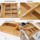 2 Slanted Silverware Organizers - Bamboo