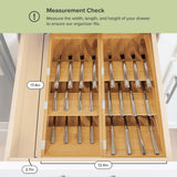 2 Slanted Silverware Organizers - Bamboo