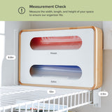 2 Slot Large Ziplock Bag Organizer - Natural Bamboo & White Metal