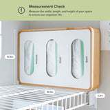 3 Slot Small Ziplock Bag Organizer - Natural Bamboo & White Metal