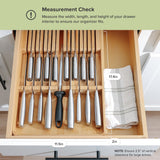 17 Slot Knife Drawer Organizer - Natural Bamboo