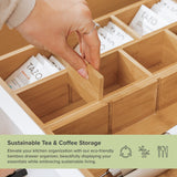 Premium Tea Bags and Coffee Pods Drawer Organizer - Bamboo