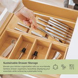 Slanted Silverware + Large Utensils Organizers - Bamboo