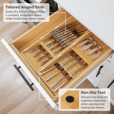 2 Slanted Silverware Organizers - Bamboo